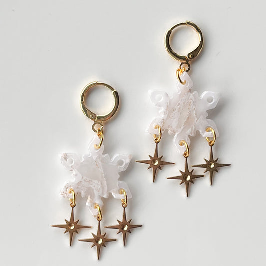 Snowflake • Sparkle • Gold + White Marble