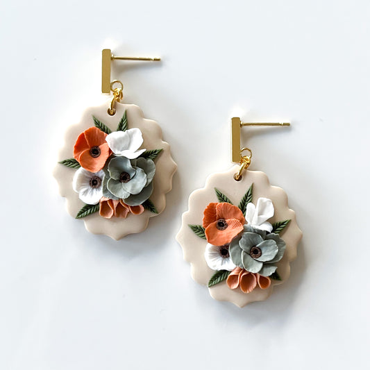 Bouquet Earrings • Oat